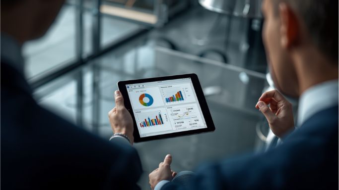 Tablet üzerinde finansal analiz raporları